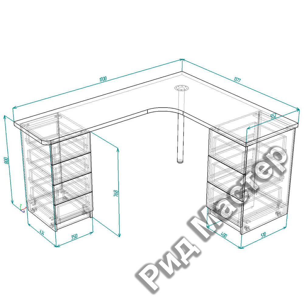 Shop Furniture - Угловой компьютерный стол деревянный 