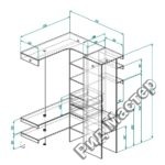 Чертеж п образной гардеробной